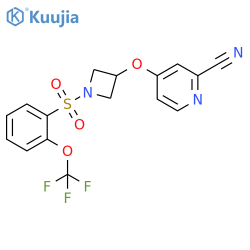 4-({1-[2-(trifluoromethoxy)benzenesulfonyl]azetidin-3-yl}oxy)pyridine-2-carbonitrile structure