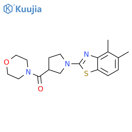 4,5-dimethyl-2-[3-(morpholine-4-carbonyl)pyrrolidin-1-yl]-1,3-benzothiazole structure