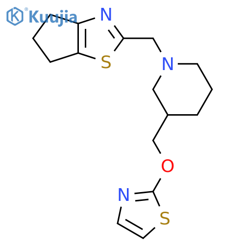 1-({4H,5H,6H-cyclopenta[d][1,3]thiazol-2-yl}methyl)-3-[(1,3-thiazol-2-yloxy)methyl]piperidine structure