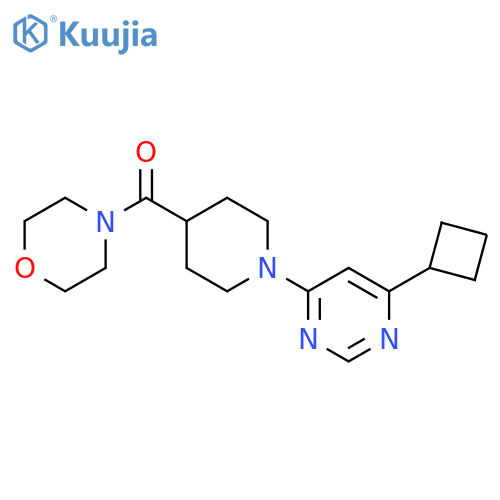 4-[1-(6-cyclobutylpyrimidin-4-yl)piperidine-4-carbonyl]morpholine structure