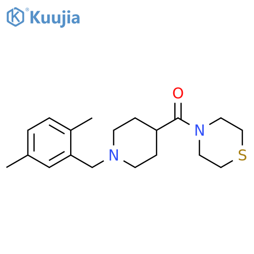 4-{1-[(2,5-dimethylphenyl)methyl]piperidine-4-carbonyl}thiomorpholine structure