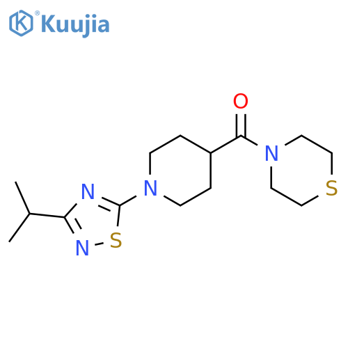 4-{1-3-(propan-2-yl)-1,2,4-thiadiazol-5-ylpiperidine-4-carbonyl}thiomorpholine structure