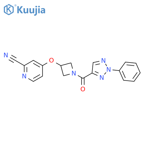 4-{[1-(2-phenyl-2H-1,2,3-triazole-4-carbonyl)azetidin-3-yl]oxy}pyridine-2-carbonitrile structure