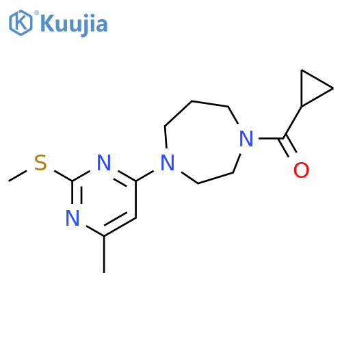 1-cyclopropanecarbonyl-4-[6-methyl-2-(methylsulfanyl)pyrimidin-4-yl]-1,4-diazepane structure