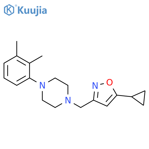1-[(5-cyclopropyl-1,2-oxazol-3-yl)methyl]-4-(2,3-dimethylphenyl)piperazine structure