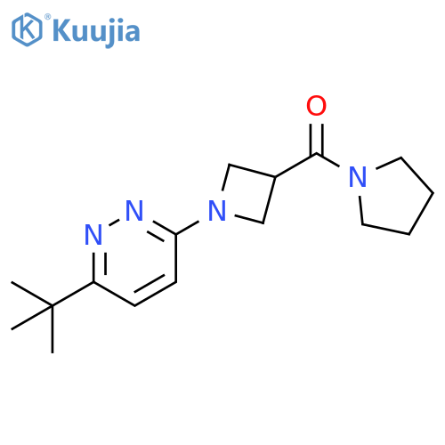 3-tert-butyl-6-[3-(pyrrolidine-1-carbonyl)azetidin-1-yl]pyridazine structure