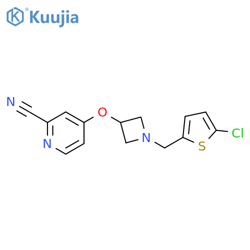 4-({1-[(5-chlorothiophen-2-yl)methyl]azetidin-3-yl}oxy)pyridine-2-carbonitrile structure
