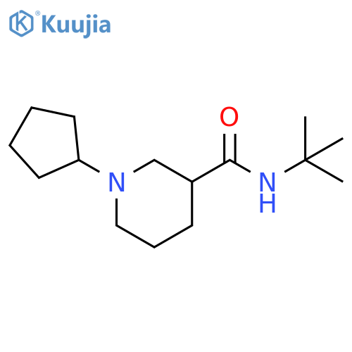 N-tert-butyl-1-cyclopentylpiperidine-3-carboxamide structure
