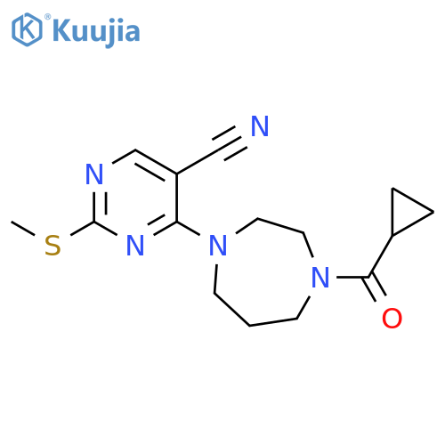 4-(4-cyclopropanecarbonyl-1,4-diazepan-1-yl)-2-(methylsulfanyl)pyrimidine-5-carbonitrile structure