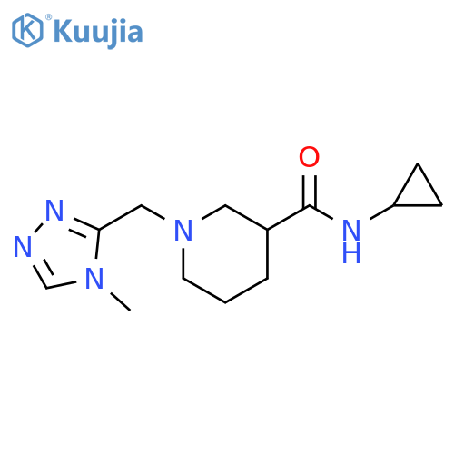 N-cyclopropyl-1-[(4-methyl-4H-1,2,4-triazol-3-yl)methyl]piperidine-3-carboxamide structure