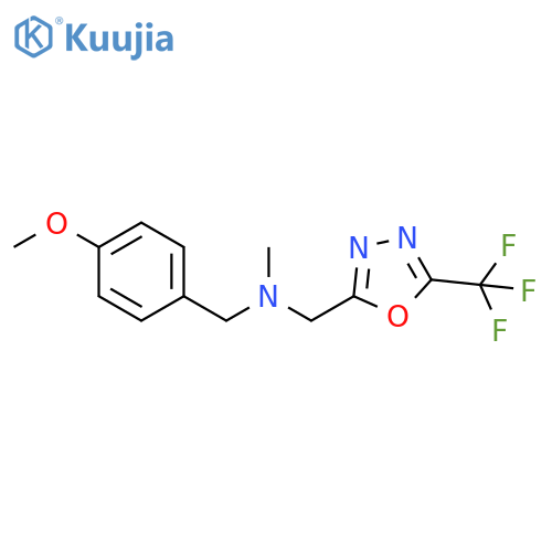 [(4-methoxyphenyl)methyl](methyl){[5-(trifluoromethyl)-1,3,4-oxadiazol-2-yl]methyl}amine structure