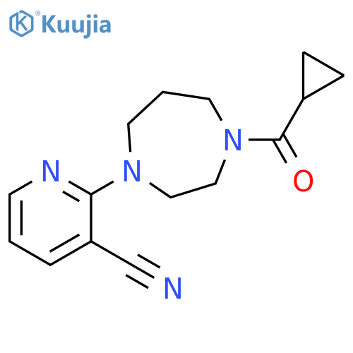 2-(4-cyclopropanecarbonyl-1,4-diazepan-1-yl)pyridine-3-carbonitrile structure
