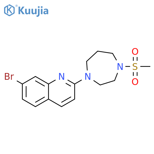 7-bromo-2-(4-methanesulfonyl-1,4-diazepan-1-yl)quinoline structure