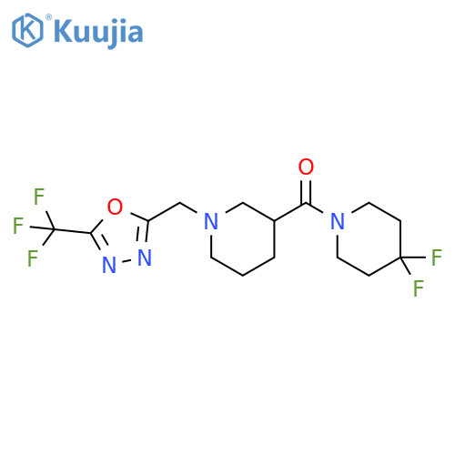 4,4-difluoro-1-(1-{[5-(trifluoromethyl)-1,3,4-oxadiazol-2-yl]methyl}piperidine-3-carbonyl)piperidine structure