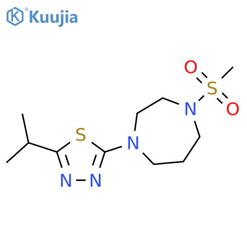 1-methanesulfonyl-4-[5-(propan-2-yl)-1,3,4-thiadiazol-2-yl]-1,4-diazepane structure