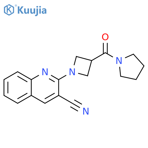2-[3-(pyrrolidine-1-carbonyl)azetidin-1-yl]quinoline-3-carbonitrile structure