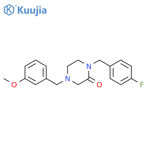 1-[(4-fluorophenyl)methyl]-4-[(3-methoxyphenyl)methyl]piperazin-2-one structure