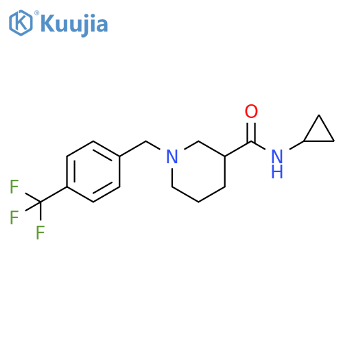 N-cyclopropyl-1-{[4-(trifluoromethyl)phenyl]methyl}piperidine-3-carboxamide structure
