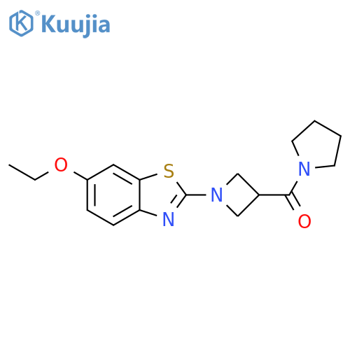 6-ethoxy-2-[3-(pyrrolidine-1-carbonyl)azetidin-1-yl]-1,3-benzothiazole structure