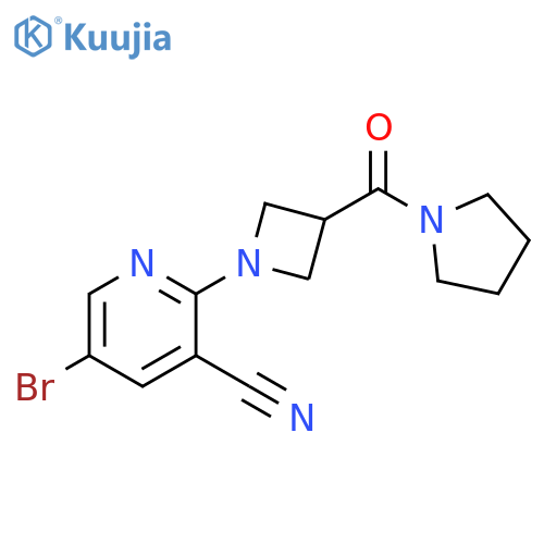 5-bromo-2-[3-(pyrrolidine-1-carbonyl)azetidin-1-yl]pyridine-3-carbonitrile structure