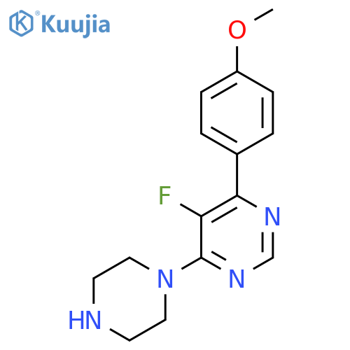 5-Fluoro-4-(4-methoxyphenyl)-6-(piperazin-1-yl)pyrimidine structure
