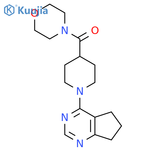 4-(1-{5H,6H,7H-cyclopenta[d]pyrimidin-4-yl}piperidine-4-carbonyl)morpholine structure