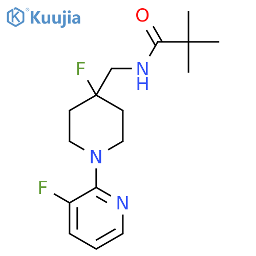 N-{[4-fluoro-1-(3-fluoropyridin-2-yl)piperidin-4-yl]methyl}-2,2-dimethylpropanamide structure