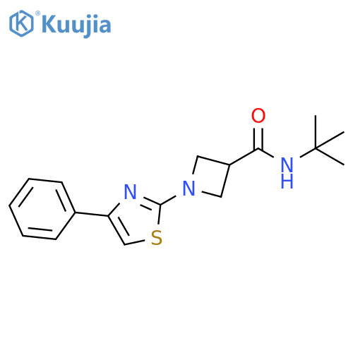 N-tert-butyl-1-(4-phenyl-1,3-thiazol-2-yl)azetidine-3-carboxamide structure