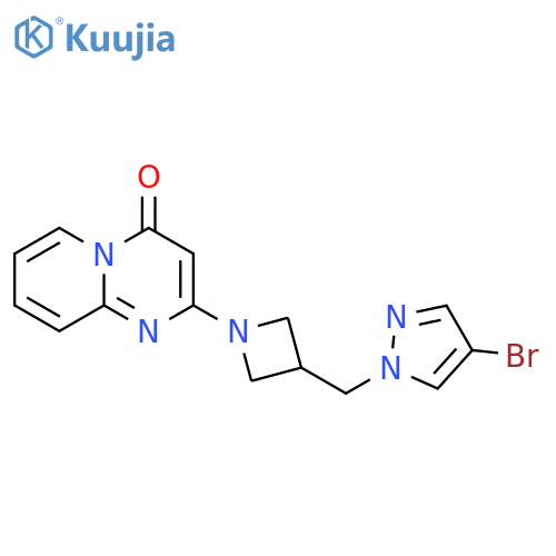 2-{3-[(4-bromo-1H-pyrazol-1-yl)methyl]azetidin-1-yl}-4H-pyrido[1,2-a]pyrimidin-4-one structure