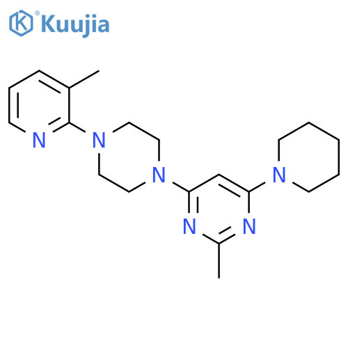 2-methyl-4-[4-(3-methylpyridin-2-yl)piperazin-1-yl]-6-(piperidin-1-yl)pyrimidine structure