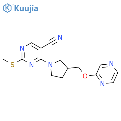 2-(methylsulfanyl)-4-{3-(pyrazin-2-yloxy)methylpyrrolidin-1-yl}pyrimidine-5-carbonitrile structure