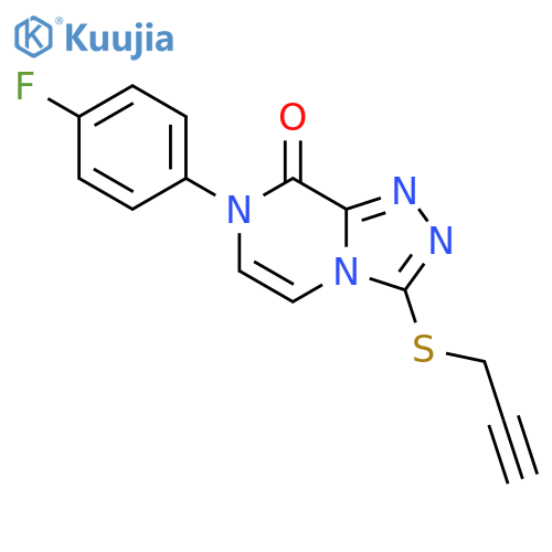 7-(4-fluorophenyl)-3-(prop-2-yn-1-ylsulfanyl)-7H,8H-[1,2,4]triazolo[4,3-a]pyrazin-8-one structure