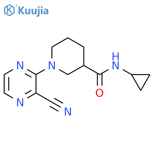 1-(3-cyanopyrazin-2-yl)-N-cyclopropylpiperidine-3-carboxamide structure