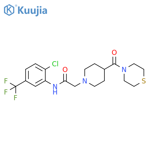 N-2-chloro-5-(trifluoromethyl)phenyl-2-4-(thiomorpholine-4-carbonyl)piperidin-1-ylacetamide structure