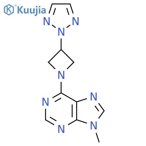 9-methyl-6-[3-(2H-1,2,3-triazol-2-yl)azetidin-1-yl]-9H-purine structure