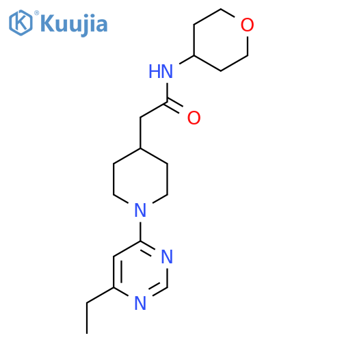 2-[1-(6-ethylpyrimidin-4-yl)piperidin-4-yl]-N-(oxan-4-yl)acetamide structure