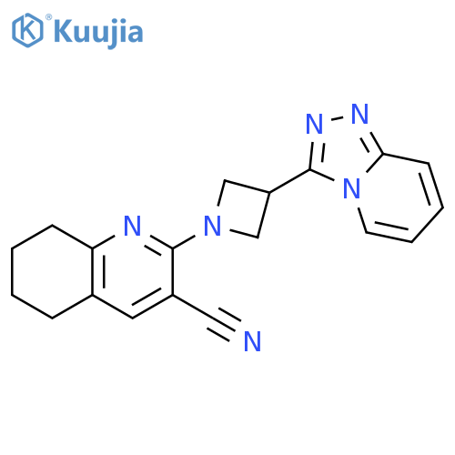 2-(3-{[1,2,4]triazolo[4,3-a]pyridin-3-yl}azetidin-1-yl)-5,6,7,8-tetrahydroquinoline-3-carbonitrile structure