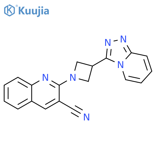 2-(3-{1,2,4triazolo4,3-apyridin-3-yl}azetidin-1-yl)quinoline-3-carbonitrile structure