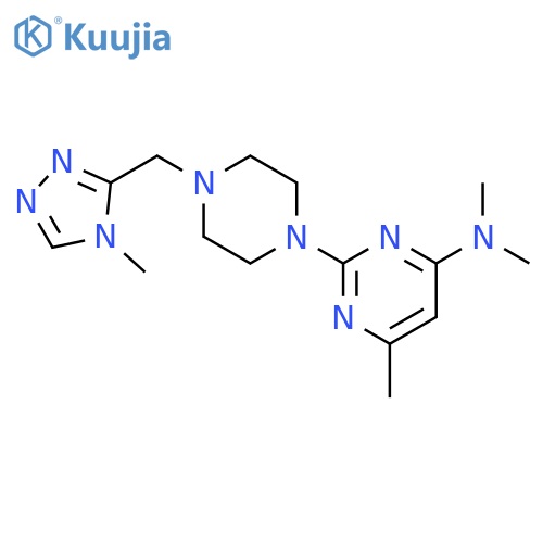 N,N,6-trimethyl-2-{4-(4-methyl-4H-1,2,4-triazol-3-yl)methylpiperazin-1-yl}pyrimidin-4-amine structure