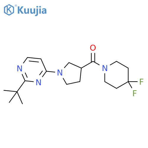 2-tert-butyl-4-[3-(4,4-difluoropiperidine-1-carbonyl)pyrrolidin-1-yl]pyrimidine structure