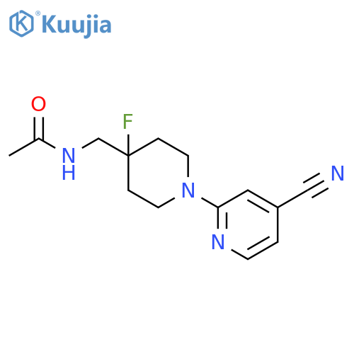 N-{[1-(4-cyanopyridin-2-yl)-4-fluoropiperidin-4-yl]methyl}acetamide structure