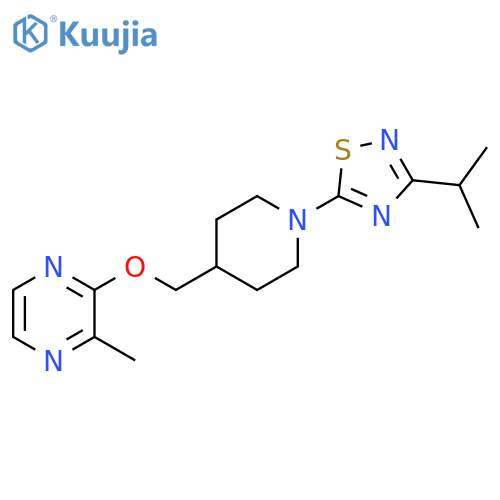 2-methyl-3-({1-[3-(propan-2-yl)-1,2,4-thiadiazol-5-yl]piperidin-4-yl}methoxy)pyrazine structure