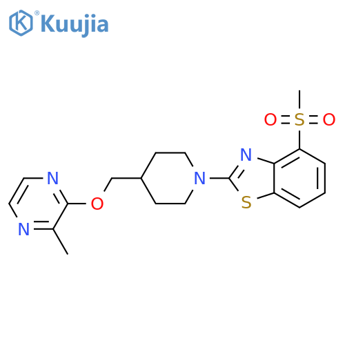 4-methanesulfonyl-2-(4-{[(3-methylpyrazin-2-yl)oxy]methyl}piperidin-1-yl)-1,3-benzothiazole structure