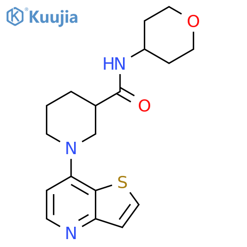 N-(oxan-4-yl)-1-{thieno[3,2-b]pyridin-7-yl}piperidine-3-carboxamide structure