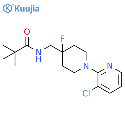N-{[1-(3-chloropyridin-2-yl)-4-fluoropiperidin-4-yl]methyl}-2,2-dimethylpropanamide structure