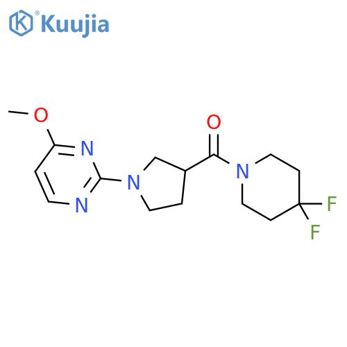 2-[3-(4,4-difluoropiperidine-1-carbonyl)pyrrolidin-1-yl]-4-methoxypyrimidine structure