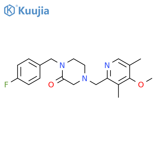 1-[(4-fluorophenyl)methyl]-4-[(4-methoxy-3,5-dimethylpyridin-2-yl)methyl]piperazin-2-one structure