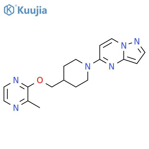 2-methyl-3-[(1-{pyrazolo[1,5-a]pyrimidin-5-yl}piperidin-4-yl)methoxy]pyrazine structure