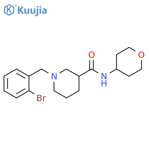 1-[(2-bromophenyl)methyl]-N-(oxan-4-yl)piperidine-3-carboxamide structure