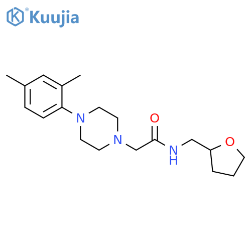 2-[4-(2,4-dimethylphenyl)piperazin-1-yl]-N-[(oxolan-2-yl)methyl]acetamide structure